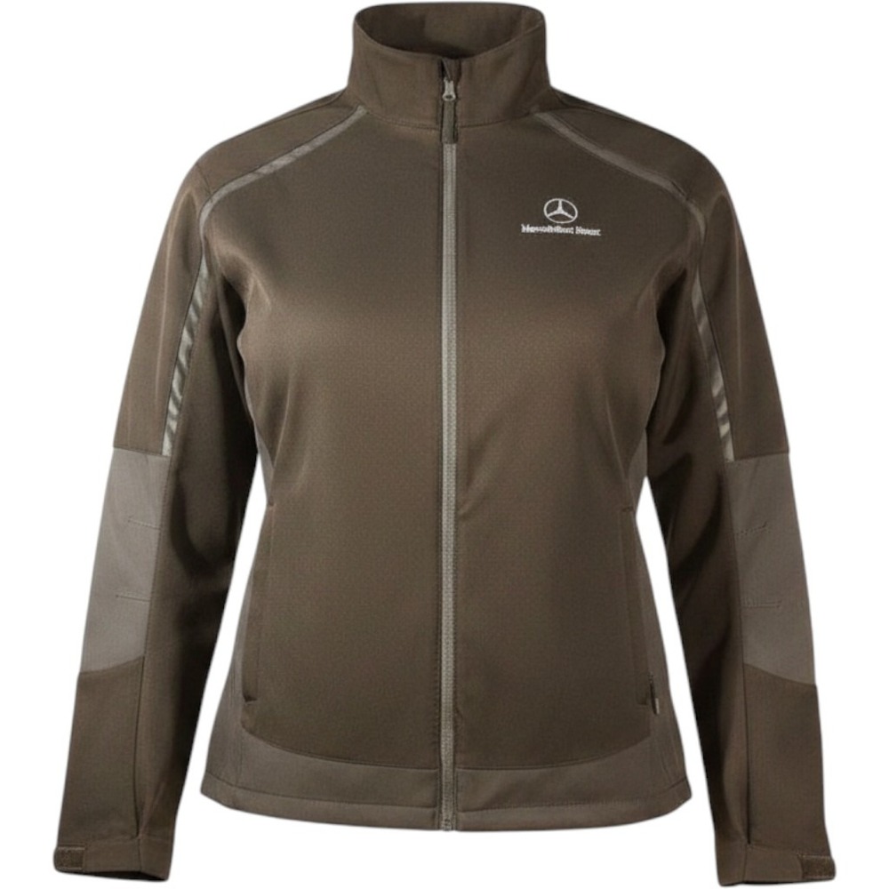 Port Authority Mercedes-Benz Women XL Soft Shell Jacket Brown Full Zip J307 Logo